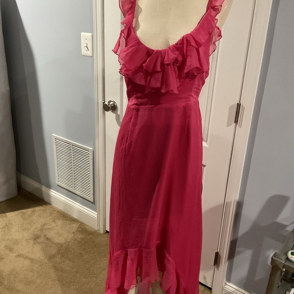 Elegant Pink Ruffle Dress
